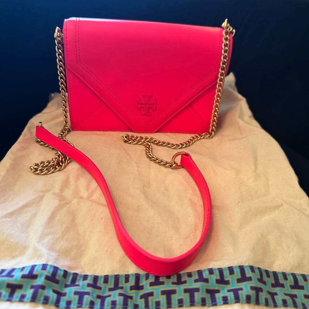 -SOLD- Tory Burch Neon Pink Crossbody/Clutch Bag.
